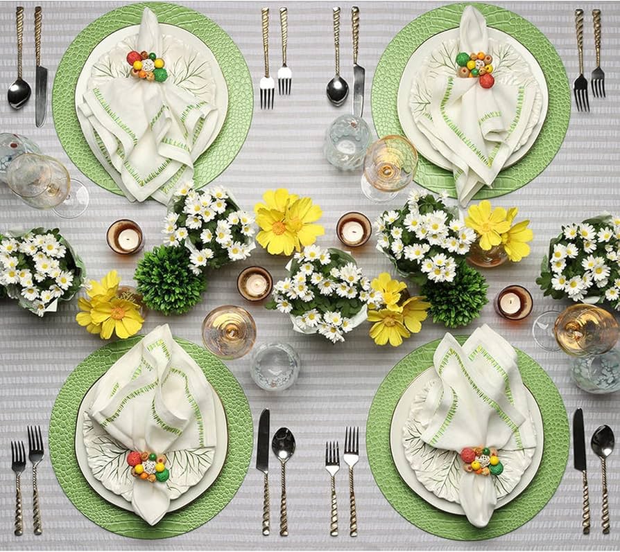 Amazon｜Kim Seybert クロコ プレースマット、4枚セット (グリーン