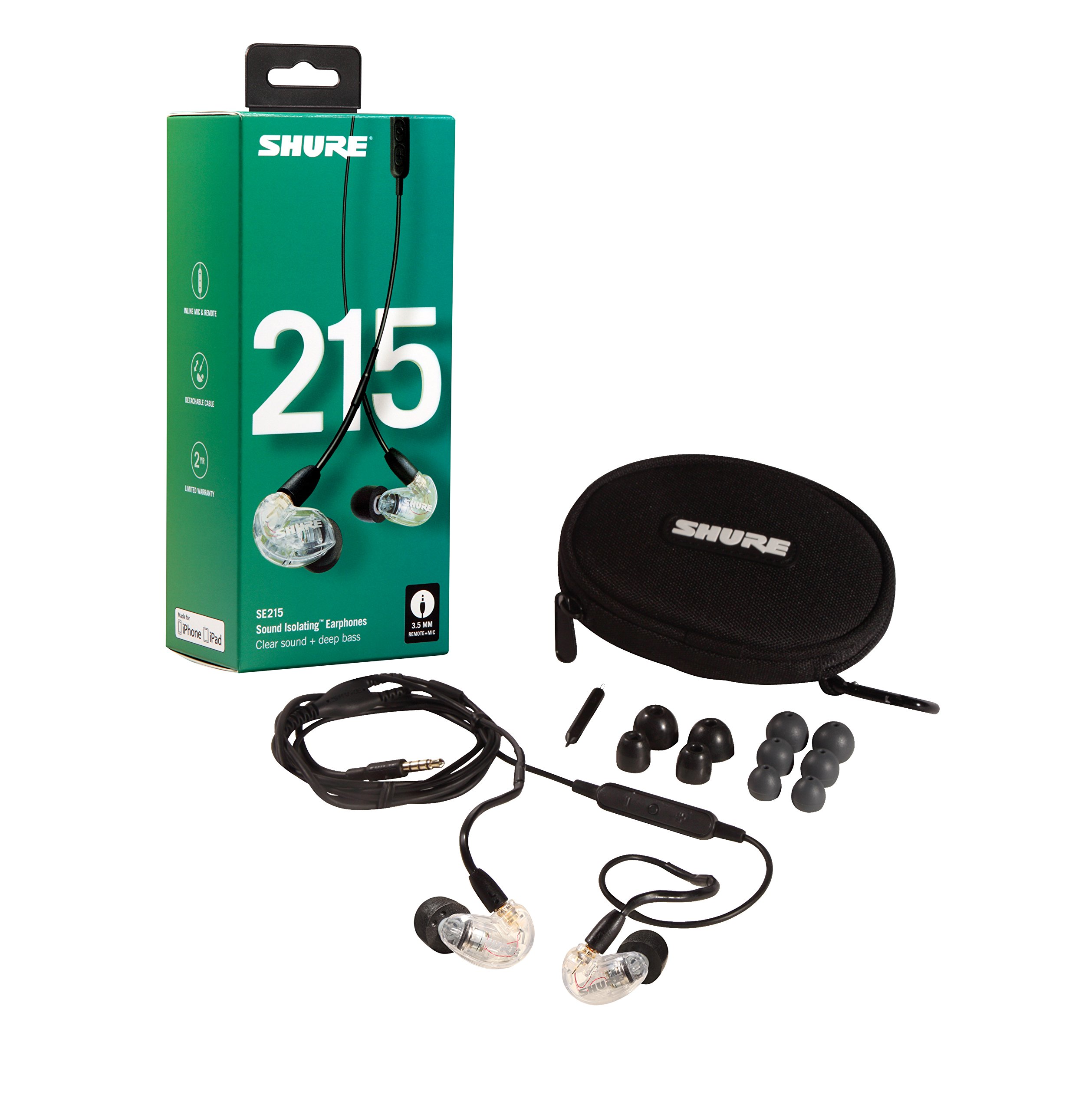 Amazon.co.jp: SHURE カナル型 イヤホン リモコン・マイク付き SE215