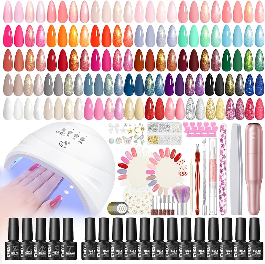 Amazon | PEACECOLOR ジェルネイルキット 全59点 35色ジェルネイル