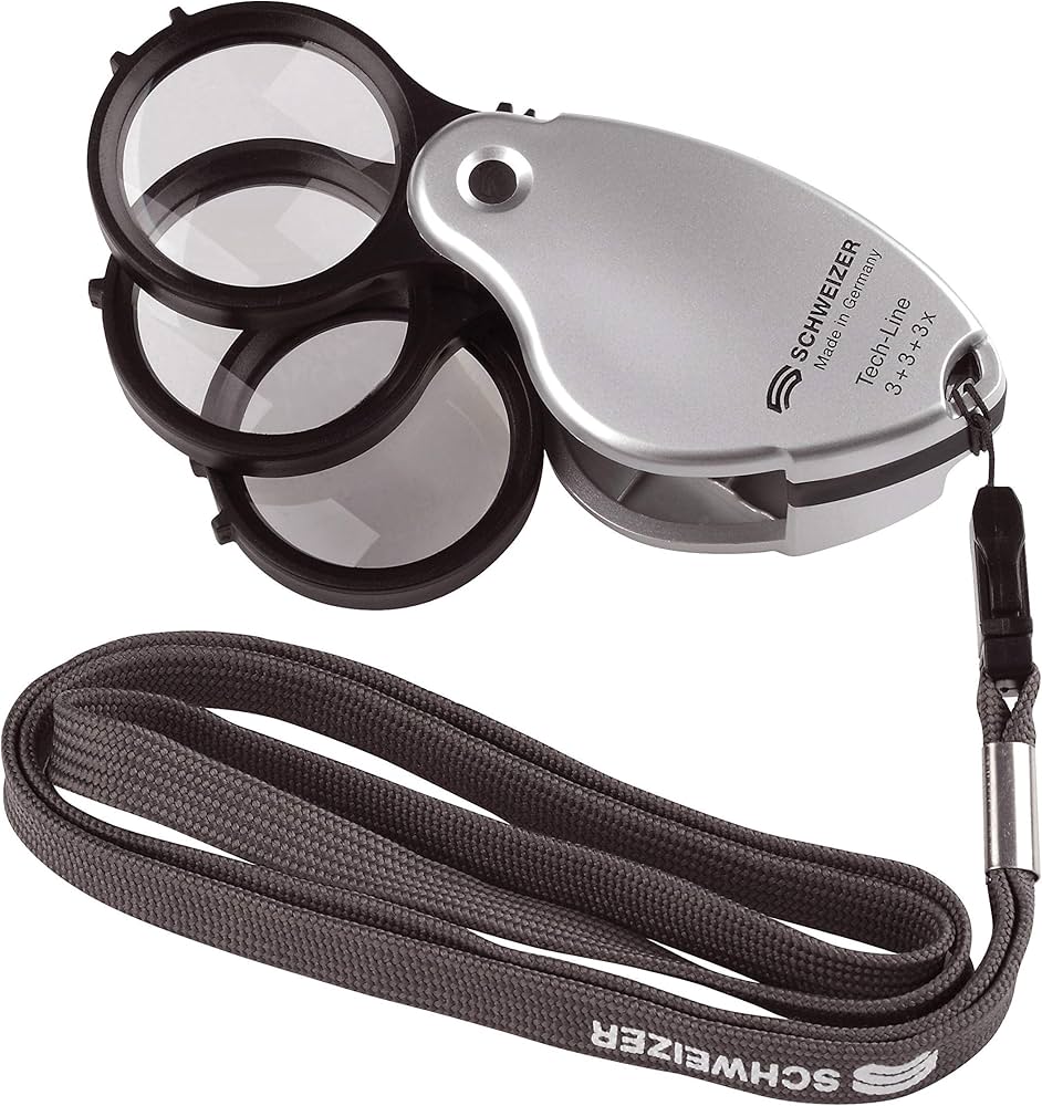 Amazon | ポケット拡大鏡 高精度 折りたたみルーペ ドイツ製 3パワー