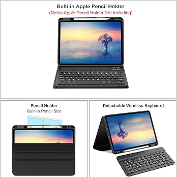 for iPad Pro 11 inch Case with Keyboard (M4) 2024, Detachable