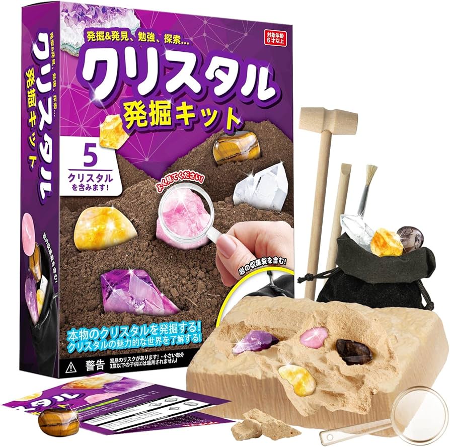 Amazon | クリスタル発掘キット水晶発見 宝石採掘 おもちゃ アメジスト