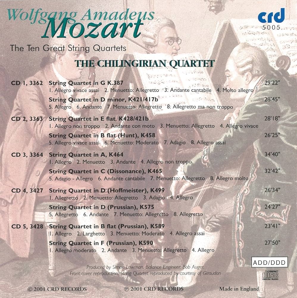 Wolfgang Amadeus Mozart, Chilingirian Quartet, Levon Chilingirian