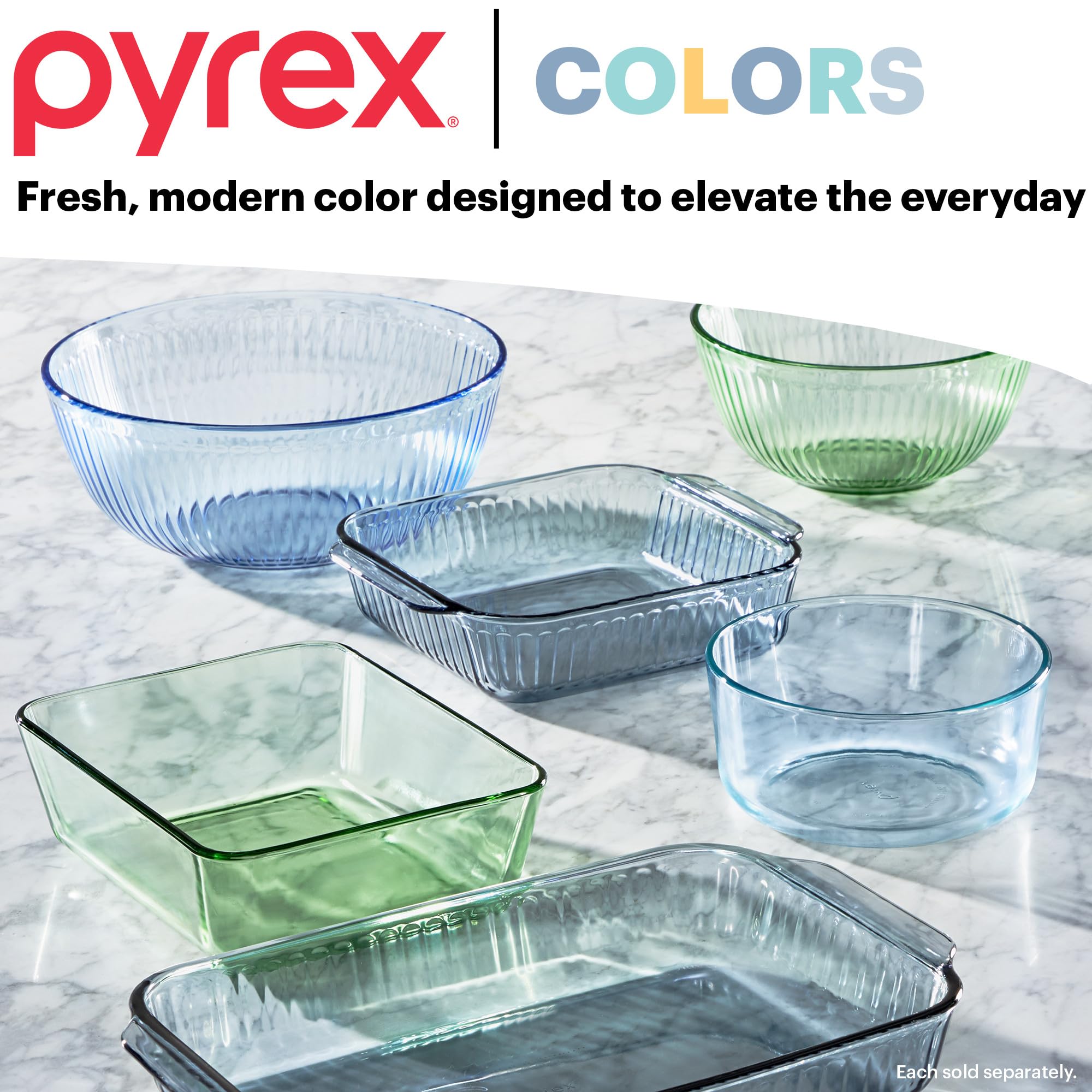 Amazon｜Pyrex Colors 着色 3個 蓋なし S/M/L ガラスミキシングボウル