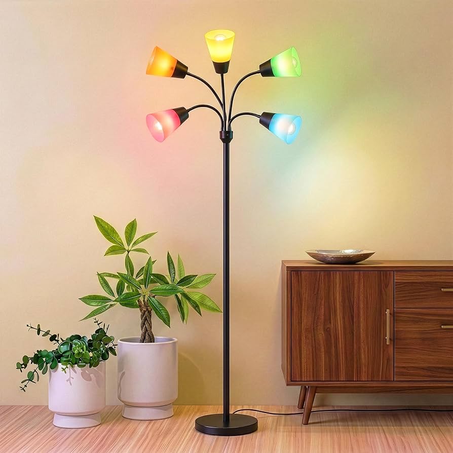 Brightech Medusa Modern LED Floor Lamp – Multi Head Floor Lamp for