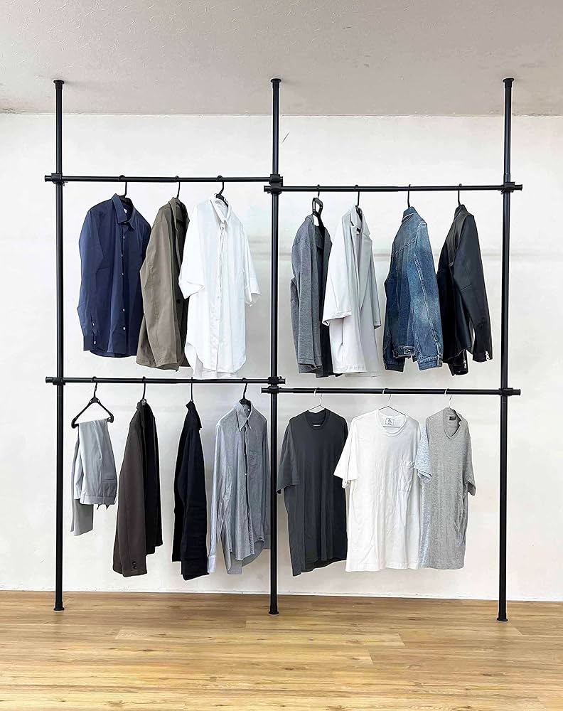 Amazon｜Yoquna ハンガーラック 突っ張り 【SNS 500万再生突破