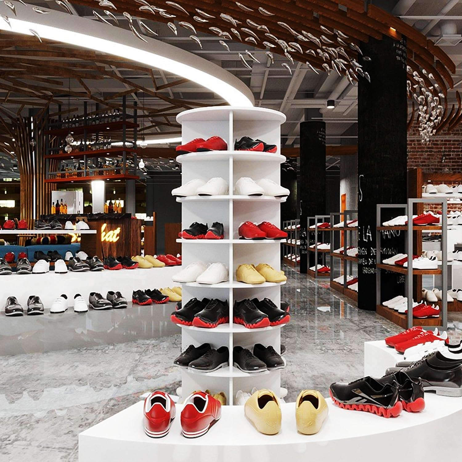 Amazon.co.jp: WTTTTW 7段回転式シューズラックタワー、回転式シューズ