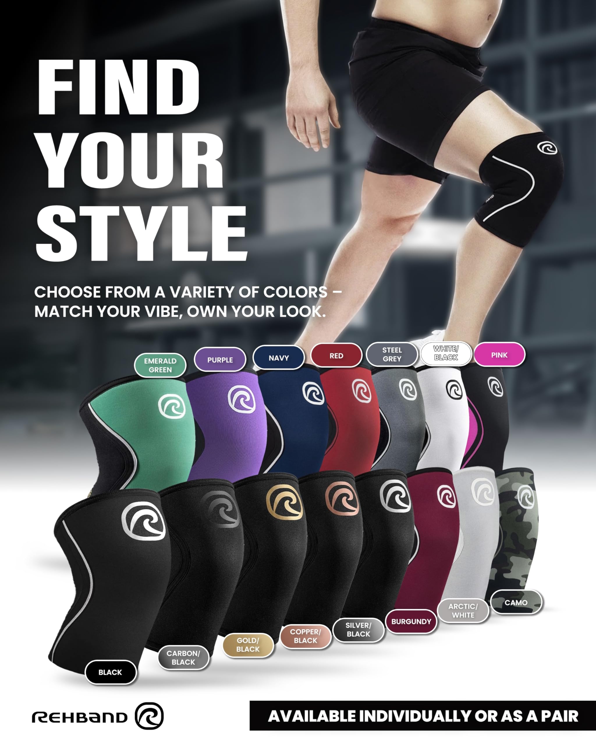 Amazon.co.jp: Rehband 5mm 膝スリーブサポート クロスフィット&ヘビー