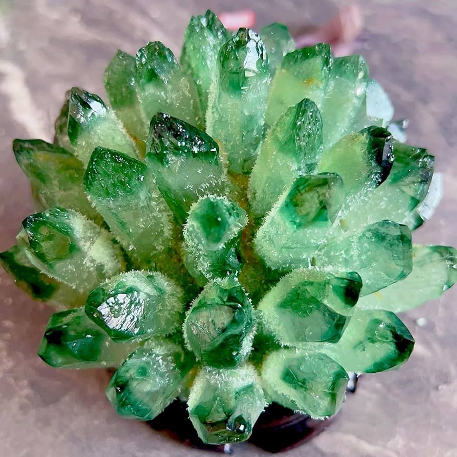 Amazon.co.jp: クリスタル 天然水晶 緑水晶 グリーン 天然石 六角柱