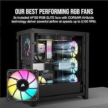 Amazon | CORSAIR iCUE 4000D RGB Airflow Tempered Glass Mid-Tower