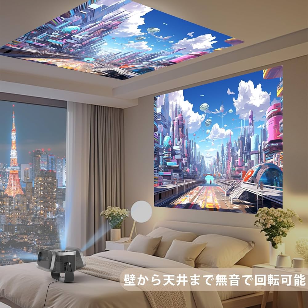 Amazon.co.jp: 【360°回転可能】Sovboi プロジェクター 天井投影 家庭