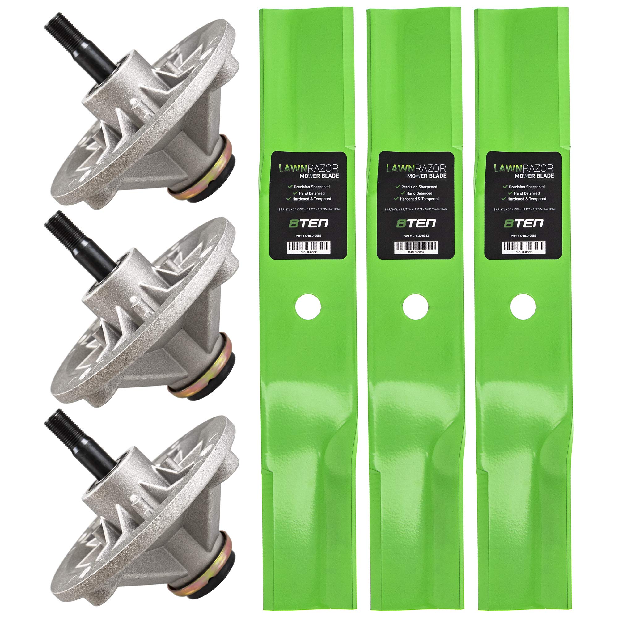 Amazon.com : 8TEN Deck Spindle Blade Kit Set Combo 44 inch for