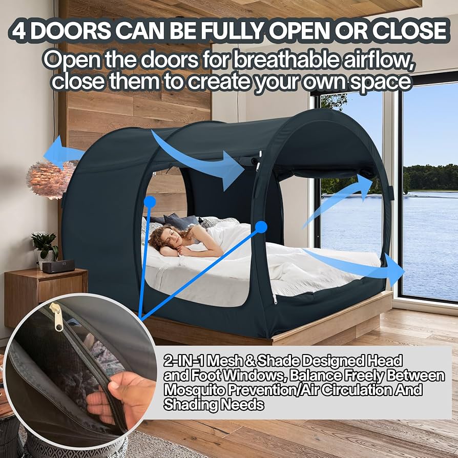 Amazon｜Leedor ベッドテント190x99cm 室内一人テント ワンタッチ