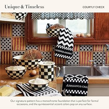 Amazon.com: MACKENZIE-CHILDS Enamel Mixing Bowl Set, Small 5-Cup