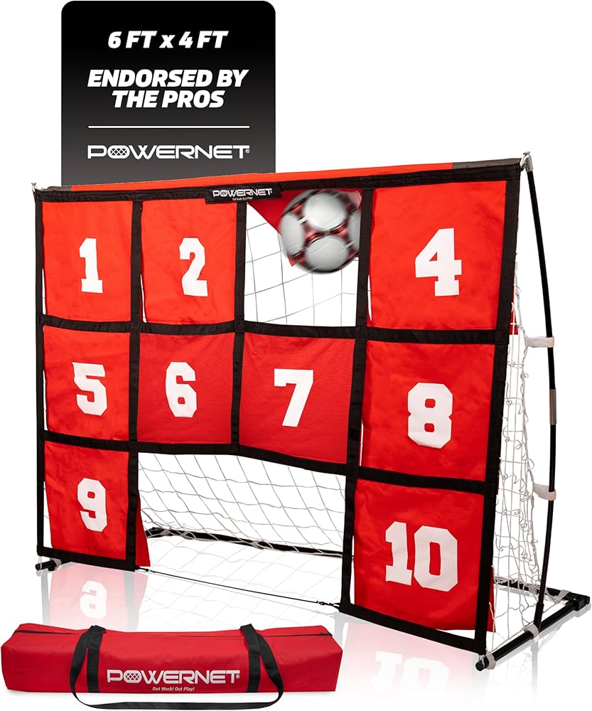 Amazon | PowerNet 番号付きターゲットサッカーゴール、6x4フィート