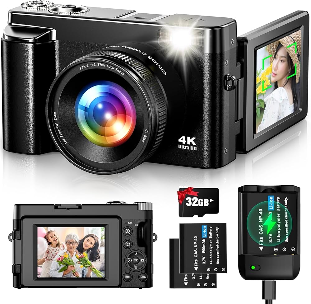 Amazon | Oiadek デジタルカメラ 4K 4800万画素 デジカメ 32GBマイクロ