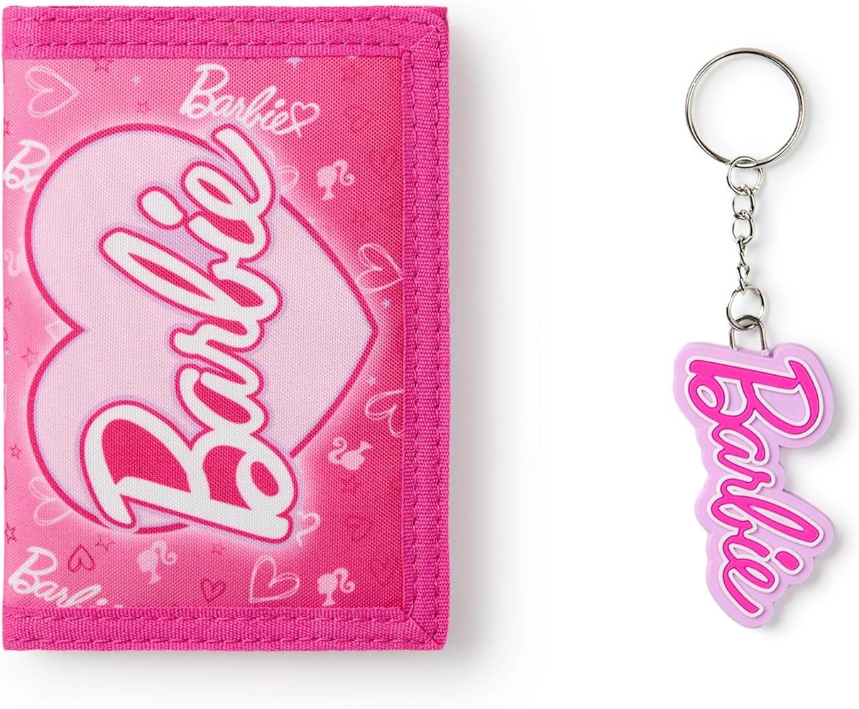 Amazon.com: Barbie Girls Wallet | Pink Trifold Wallet Heart All