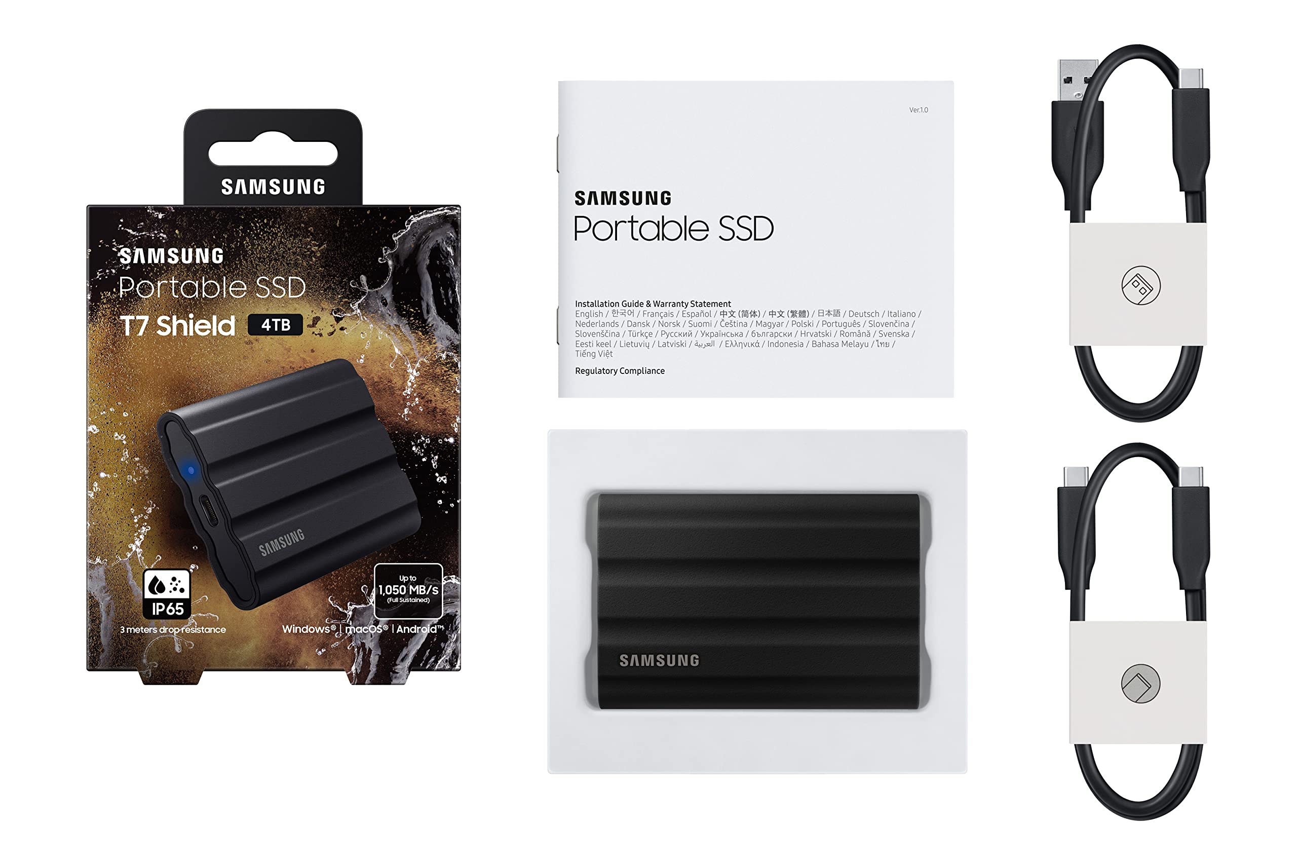 Amazon | Samsung T7 シールド ポータブル SSD 4TB - USB 3.2 Gen.2 外