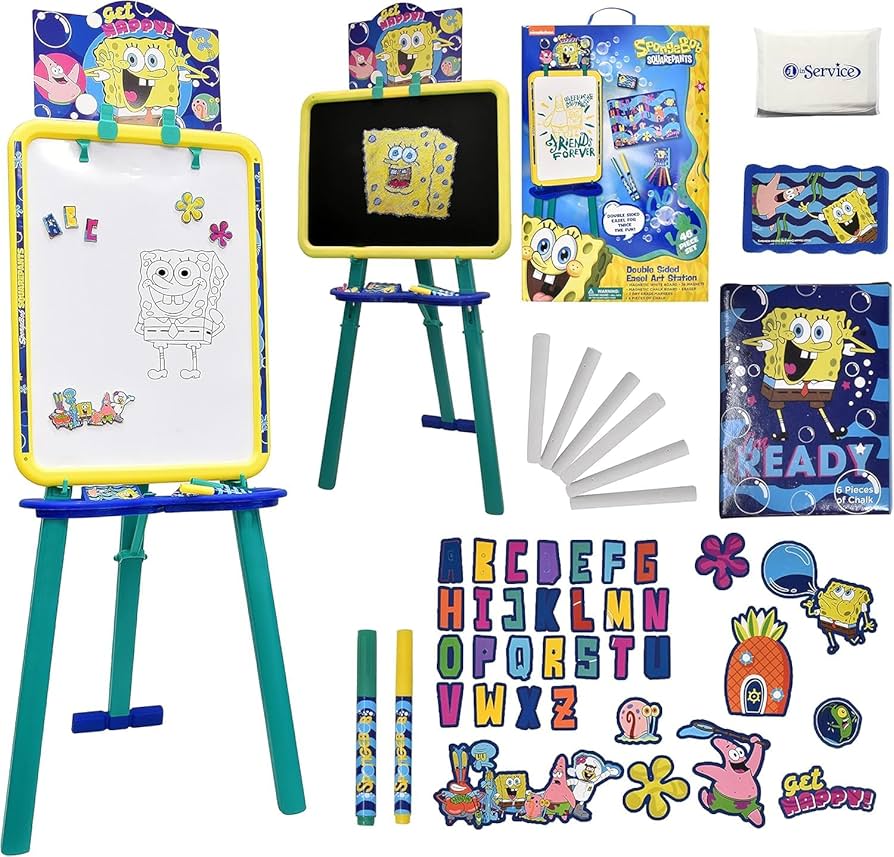 Amazon | スポンジボブ 子供用アートイーゼル 幼児用 ホワイトボード