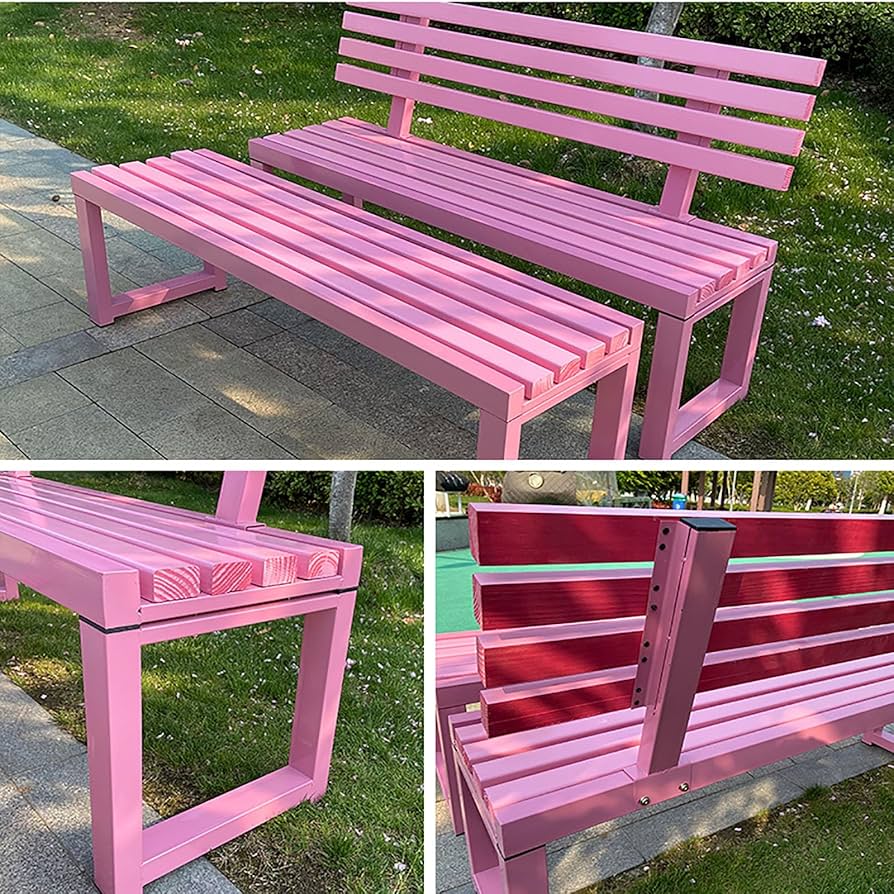 Amazon | 屋外ガーデンベンチガーデンベンチネットレッドピンク