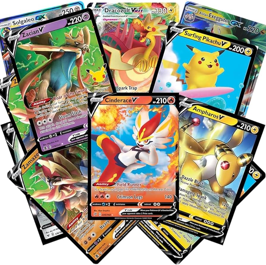 Amazon.com: Pokemon Cards 50 Card Assorted Lot with Guaranteed V