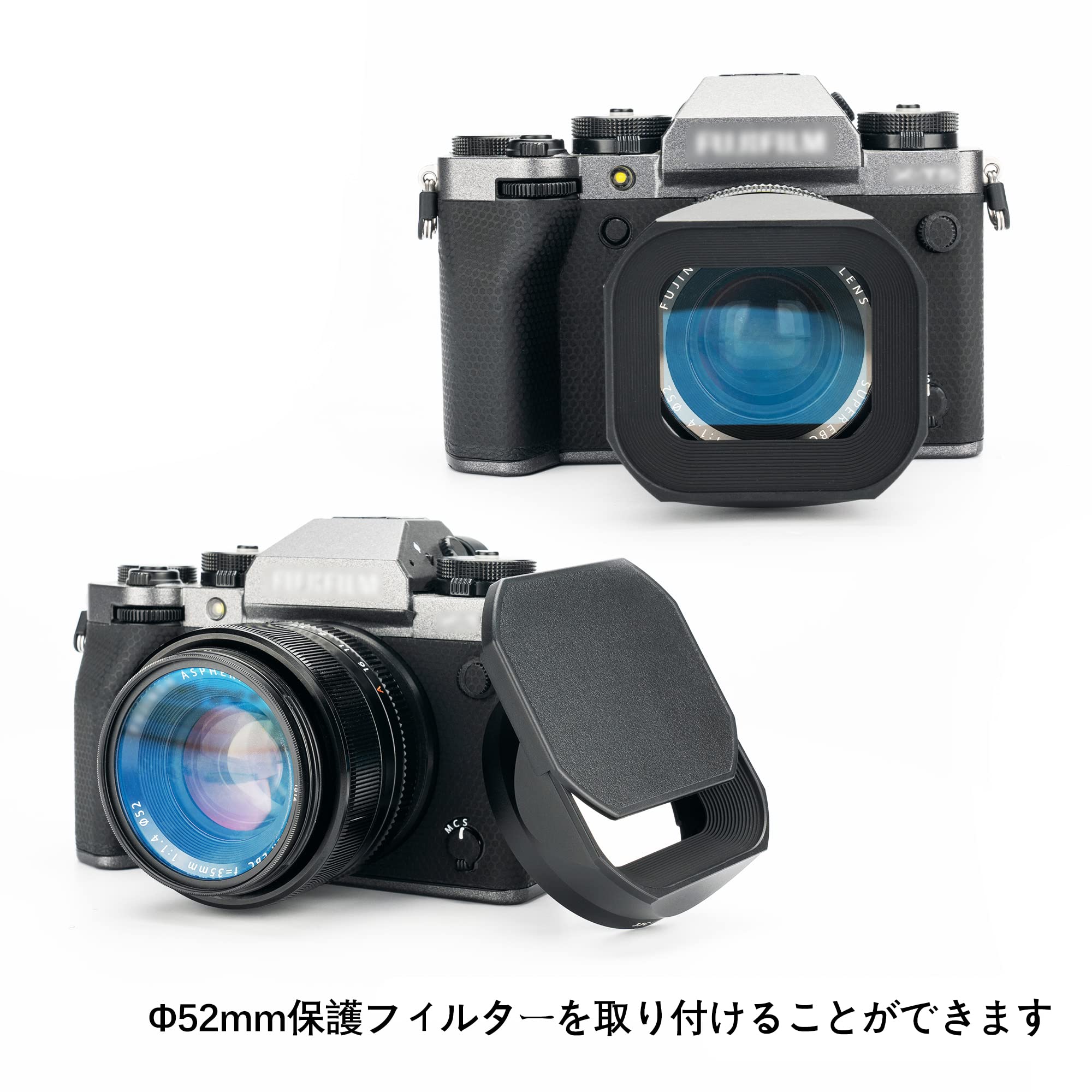 Amazon | JJC メタル 正方形 レンズフード + フードキャップ 富士