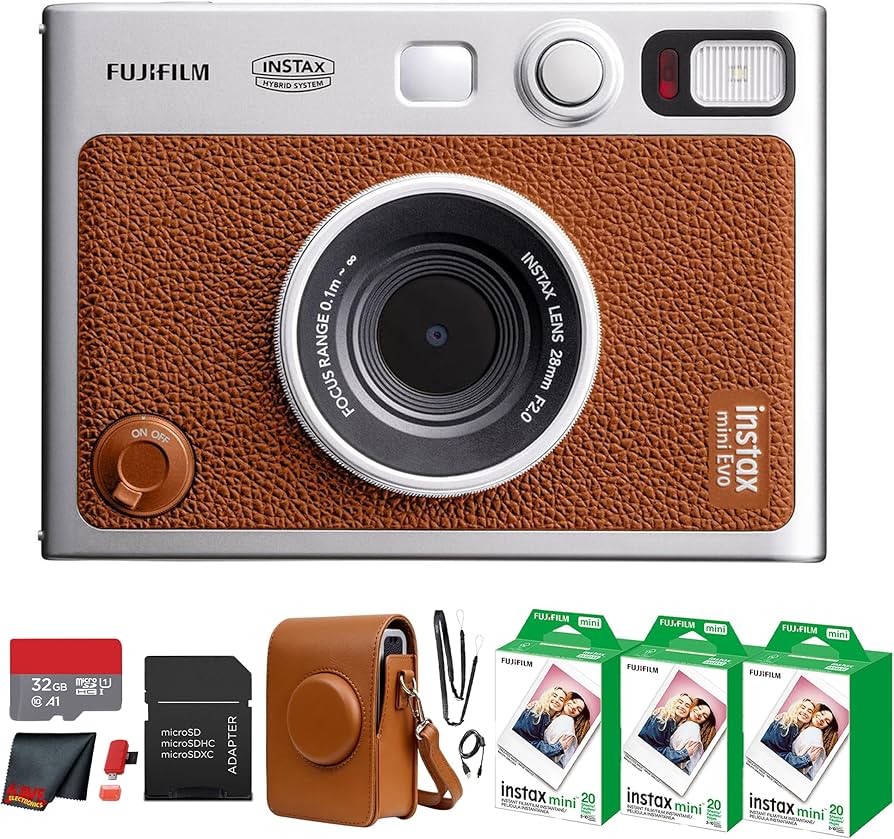 Amazon.com : Fujifilm Instax Mini EVO Hybrid Instant Camera (Brown