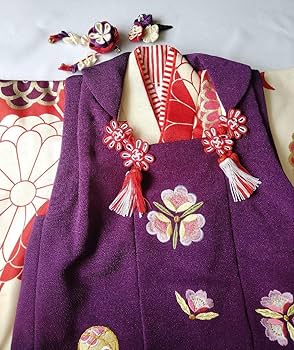 Amazon.co.jp: 七五三 3歳 女の子 着物 フルセット 古典 レトロ 紫 赤