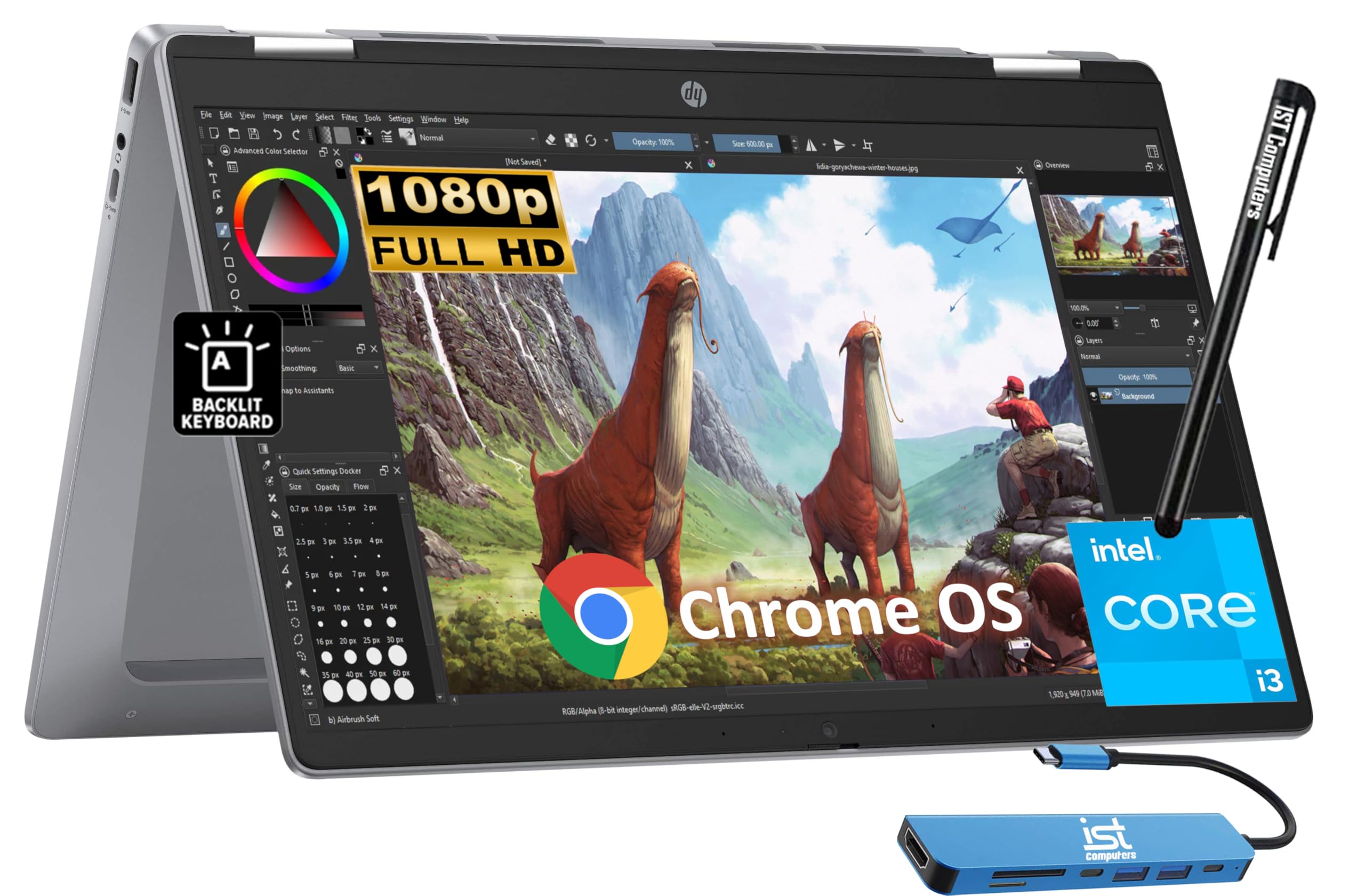 Amazon.com: HP Chromebook Plus x360 14b 2 in 1 Laptop (14