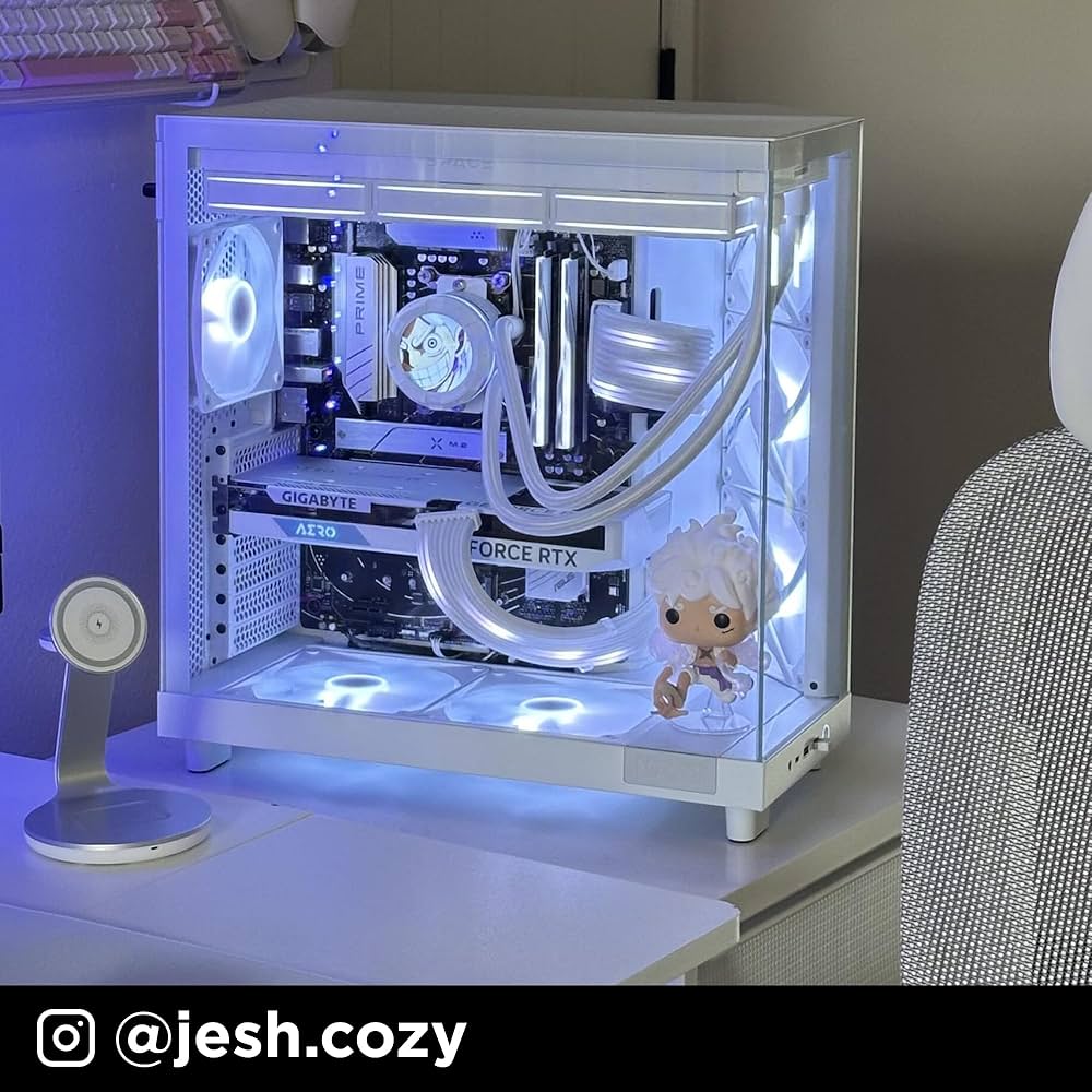 Amazon | NZXT H6 Flow RGB White 2面ウルトラクリア 強化ガラスパネル