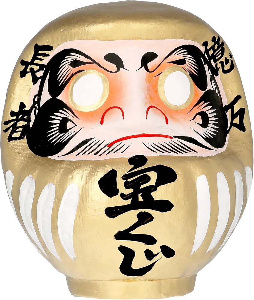 Amazon | 【神社祈願済み】 宝くじ 高崎だるま 億万長者 高さ約15㎝ 金