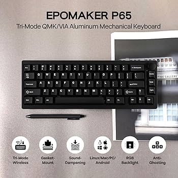 Amazon.com: EPOMAKER P65 QMK/VIA Wireless Aluminum Gaming Keyboard