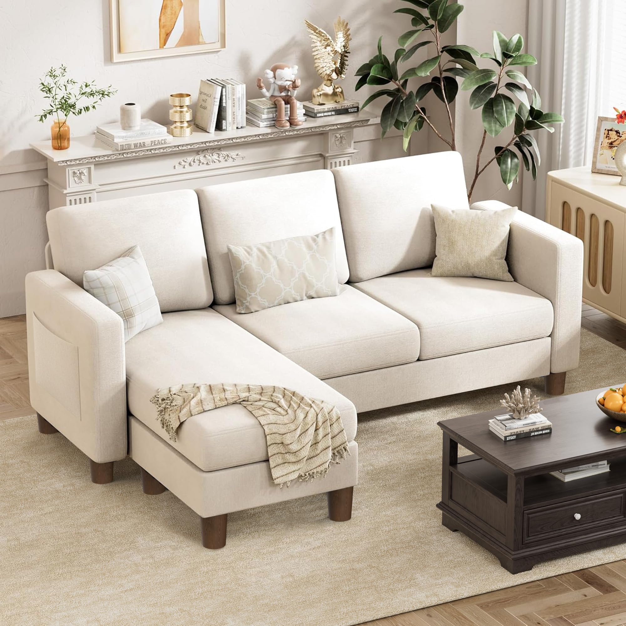 Amazon.com: VICTONE Convertible Sectional Sofa Couch, 3 Seat L