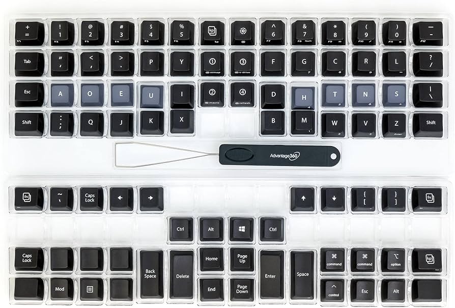 Amazon.co.jp: Advantage360 Dvorak ブラックキーキャップセット - PBT