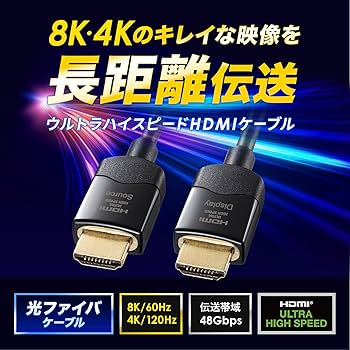 Amazon | サンワサプライ 光ファイバウルトラハイスピードHDMIケーブル