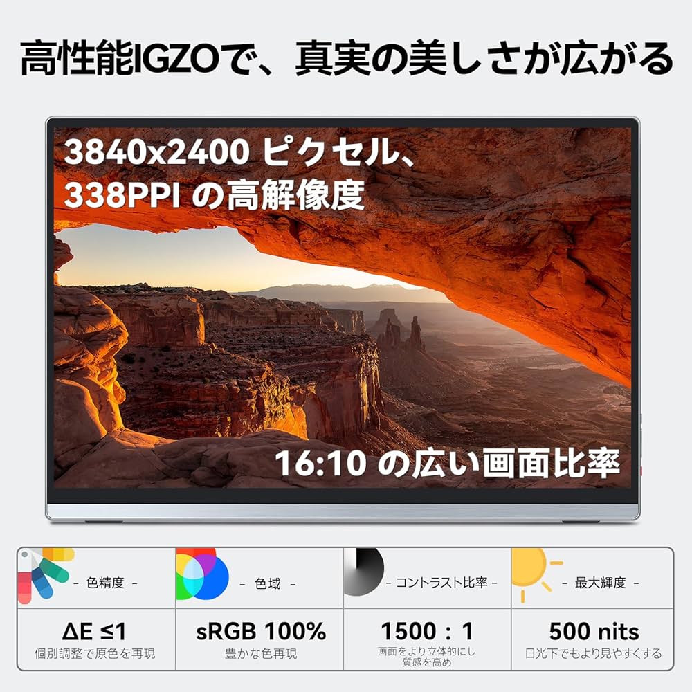 Amazon.co.jp: Intehill モバイルモニター 4K+ 13.4インチ IGZOパネル