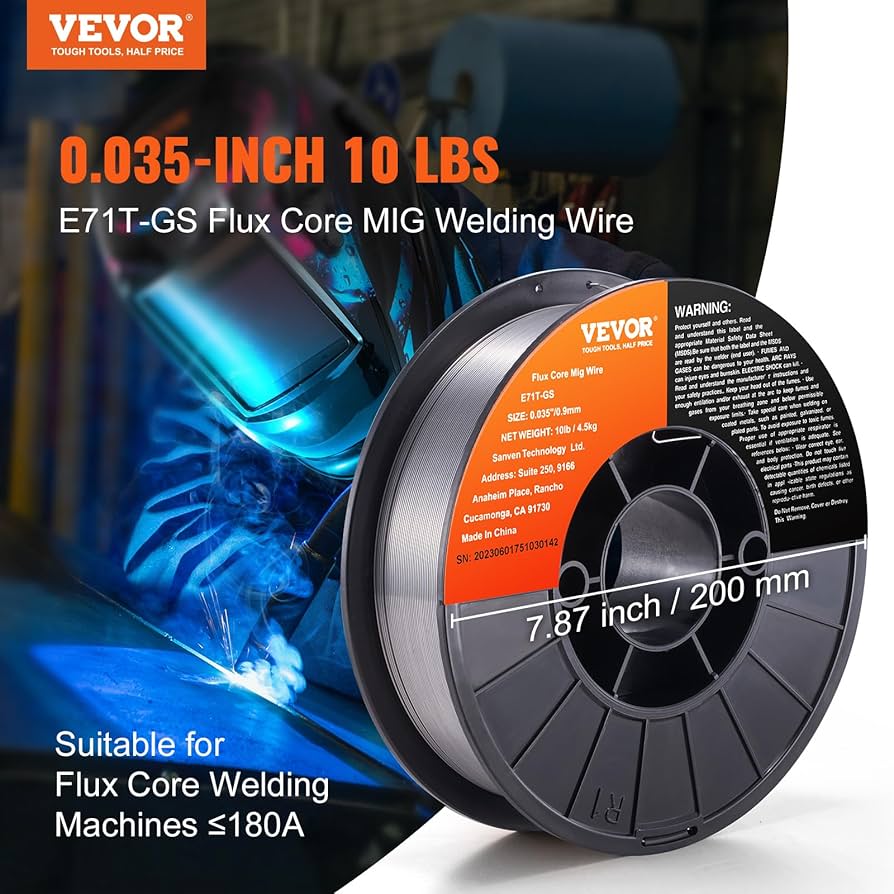 VEVOR Flux Core Welding Wire, E71T-GS 0.035-inch 10LBS, Gasless
