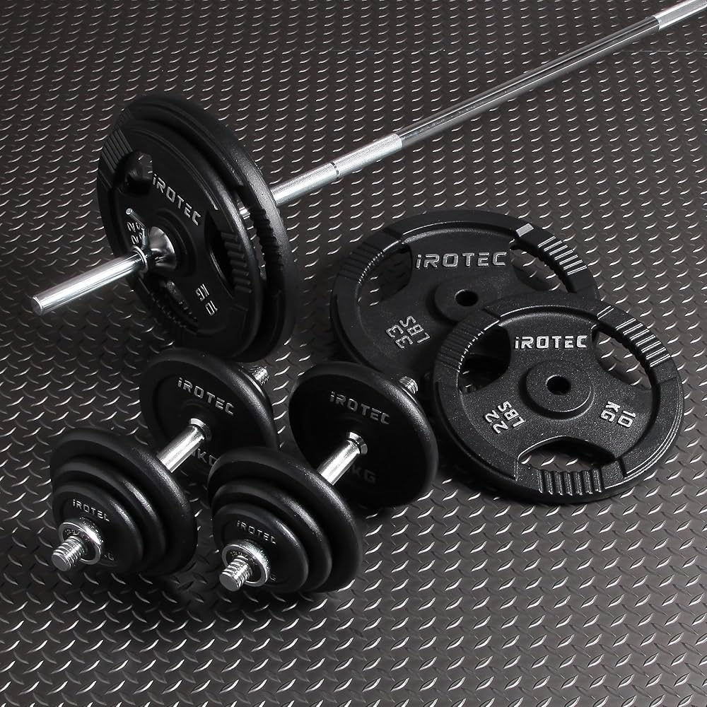 Amazon | IROTEC（アイロテック）アイアンバーベルダンベル100KGセット