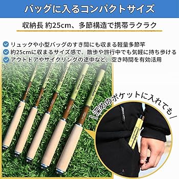 Amazon | 渓流竿 振出式 コンパクトロッド 超軽量 延べ竿 万能竿 小継