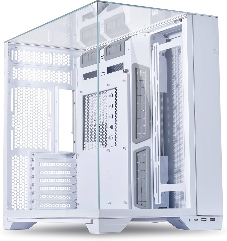 Amazon | LIANLI ミドルタワーPCケース O11 Vision White 3面強化