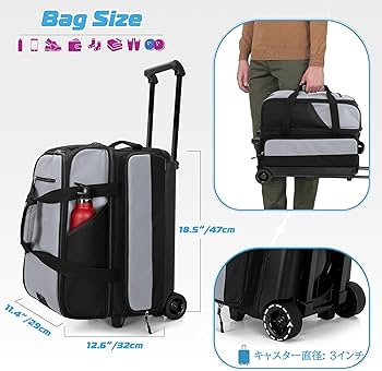 Amazon.co.jp: GOBUROS ボウリング バッグ キャスター付き 2個用