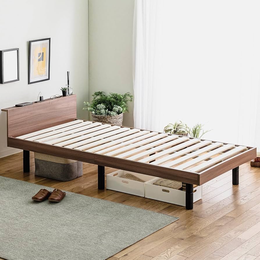 Amazon｜Major In Life ベッド 宮付き ベッドフレーム 宮棚付き