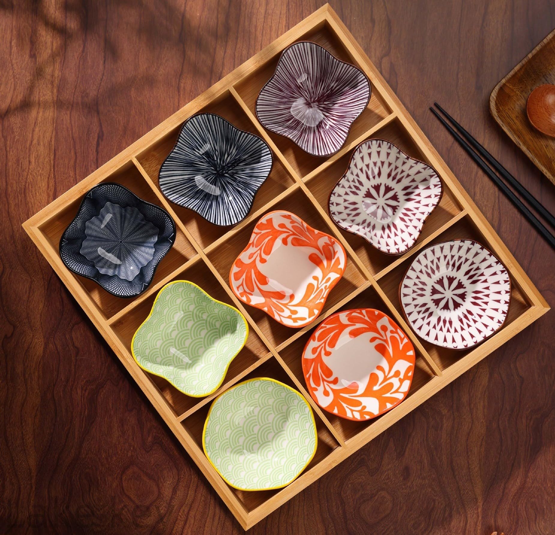 Amazon｜Lake key 業務用 仕切りトレー 小皿 セット 竹製 トレイ 2/3/4