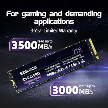 Amazon | Ediloca EN600 PRO SSD 2TB PCle 3.0x4 NVMe M.2 2280 最大