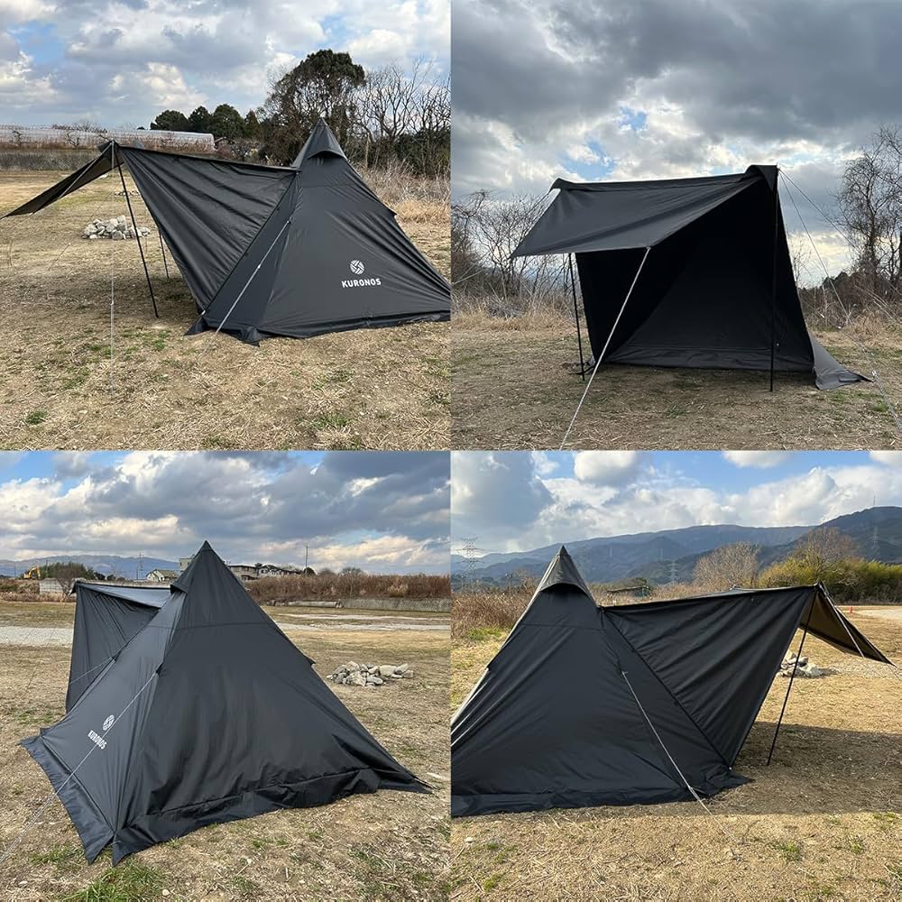 Amazon.co.jp: KURONOS テント 1人用 ソロテント 黒 ブラック ワン
