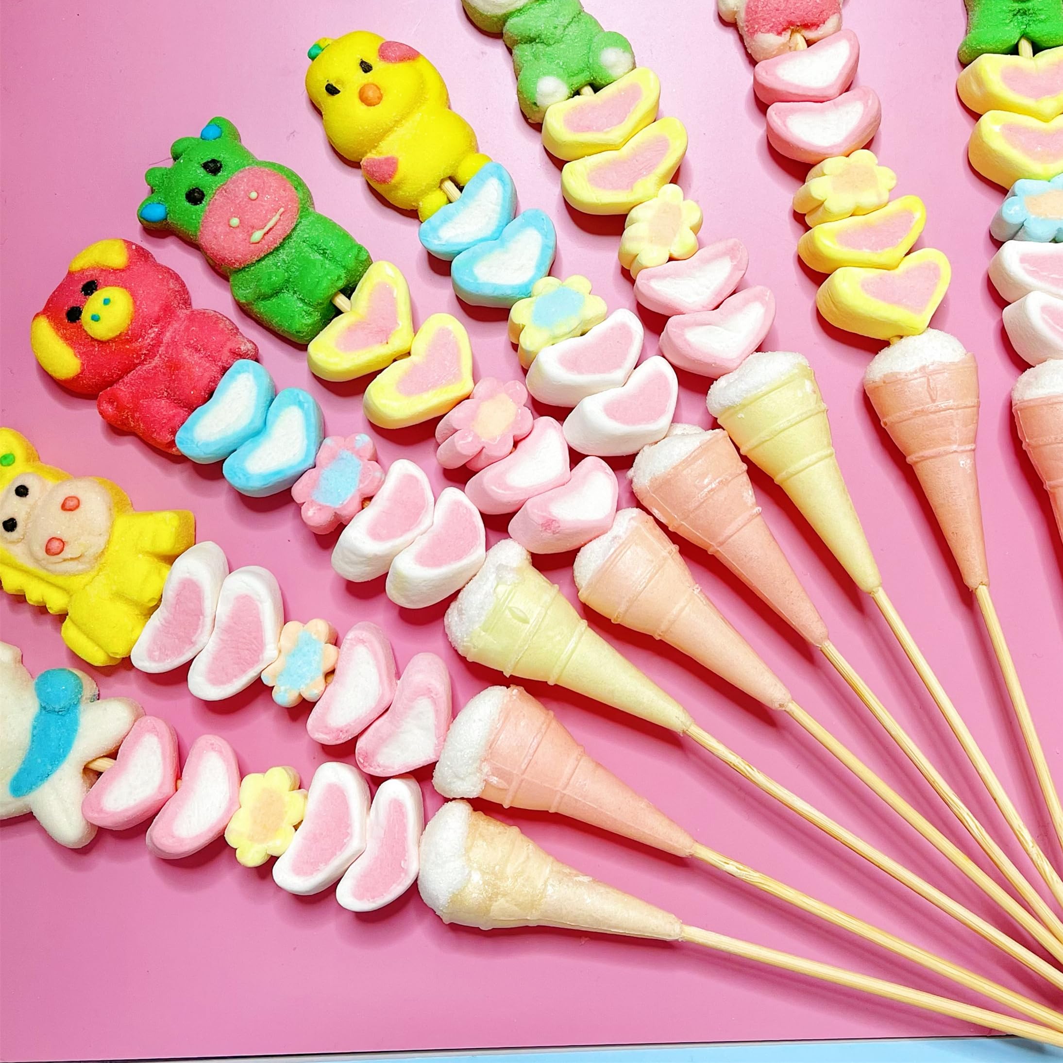 Amazon.co.jp: セイカオエン 可愛い マシュマロ 個包装 串 asmr お菓子