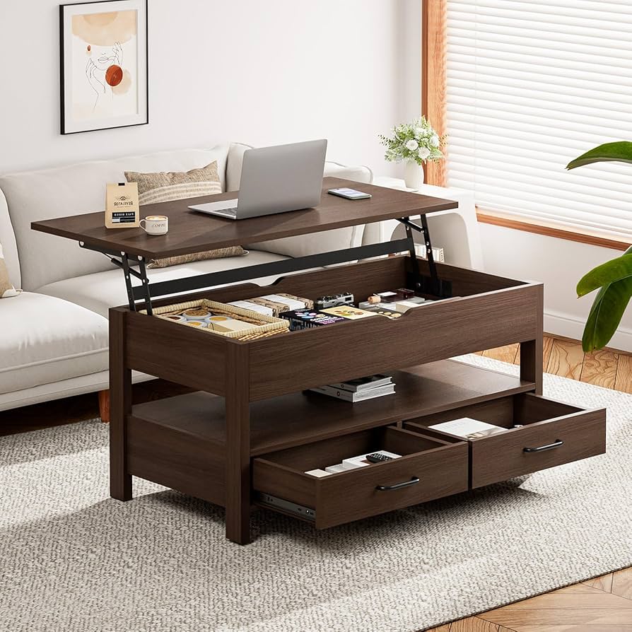 Amazon.co.jp: IKIFLY ローテーブル 昇降式 木製 コーヒーテーブル