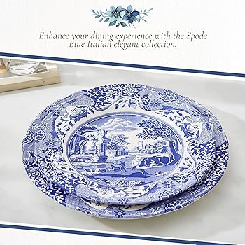 Amazon.com | Spode Blue Italian Luncheon Plate, Set of 4: Dinner