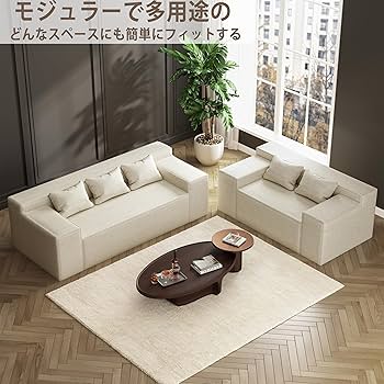 Amazon｜PurrJoys ソファー 2人掛け 幅120cm | ハイブリッド箱入