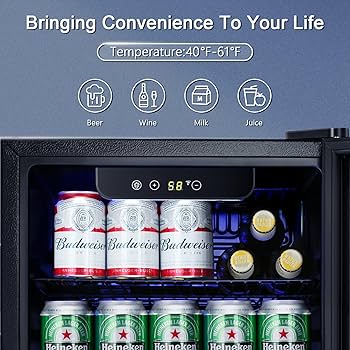 Amazon | 南極星飲料冷蔵庫クーラー - 60缶ミニ冷蔵庫ガラスドア